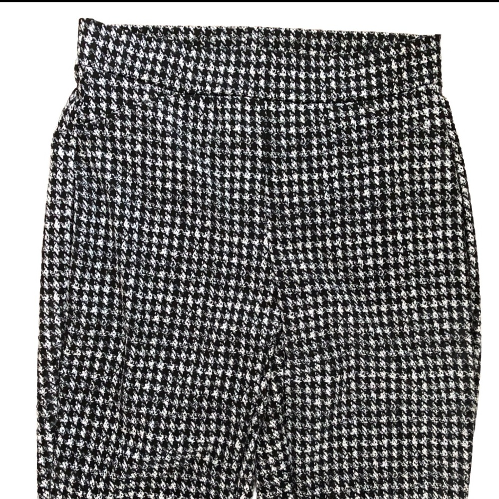 Michael Kors Black and White Houndstooth pull on pants jeggings leggings medium - Picture 2 of 8